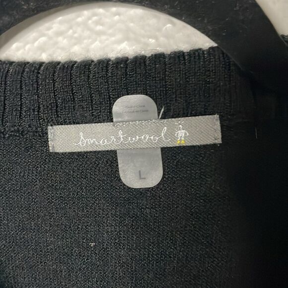 Smartwool Men's Ripple Ridge Half Zip Neck Wool Blend Sweater Black Large - Picture 4 of 6